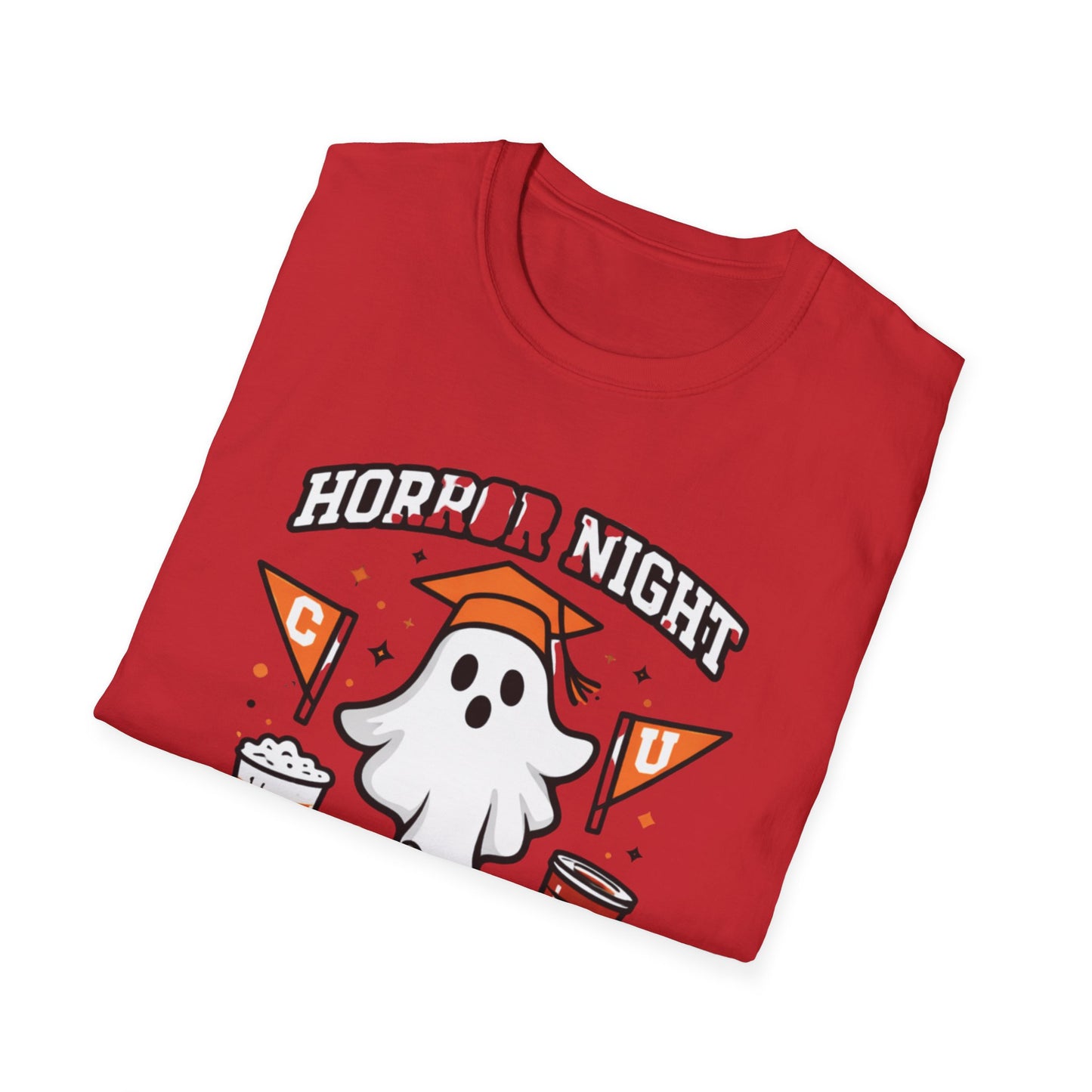Halloween Ghost Party T-Shirt — "Horror Night Party" Cute Pumpkin & Drinks Tee