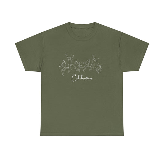 Celebrations T-Shirt — Minimal Confetti Script Tee