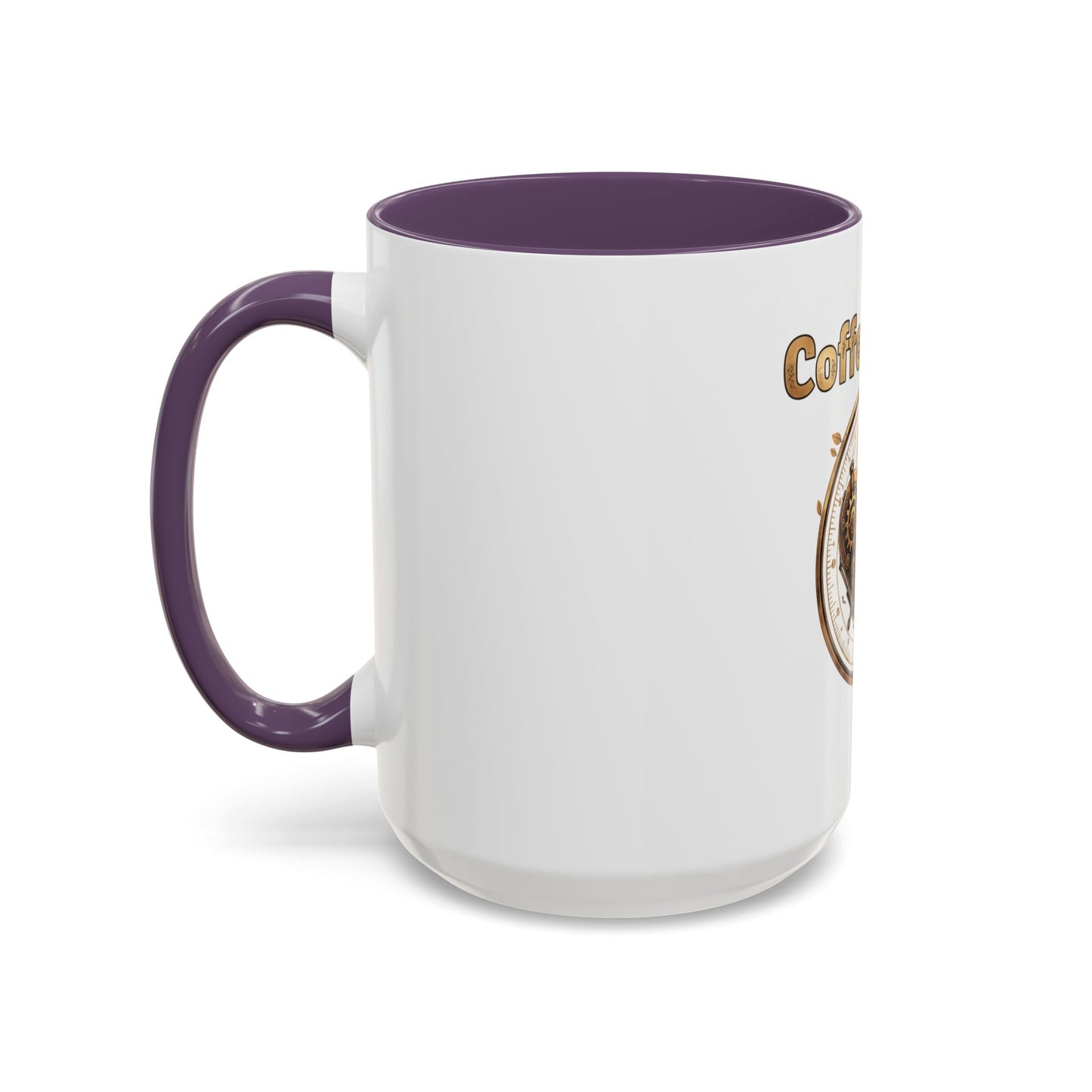 Coffee First Accent Mug — Steampunk Heart Design (11/15oz)