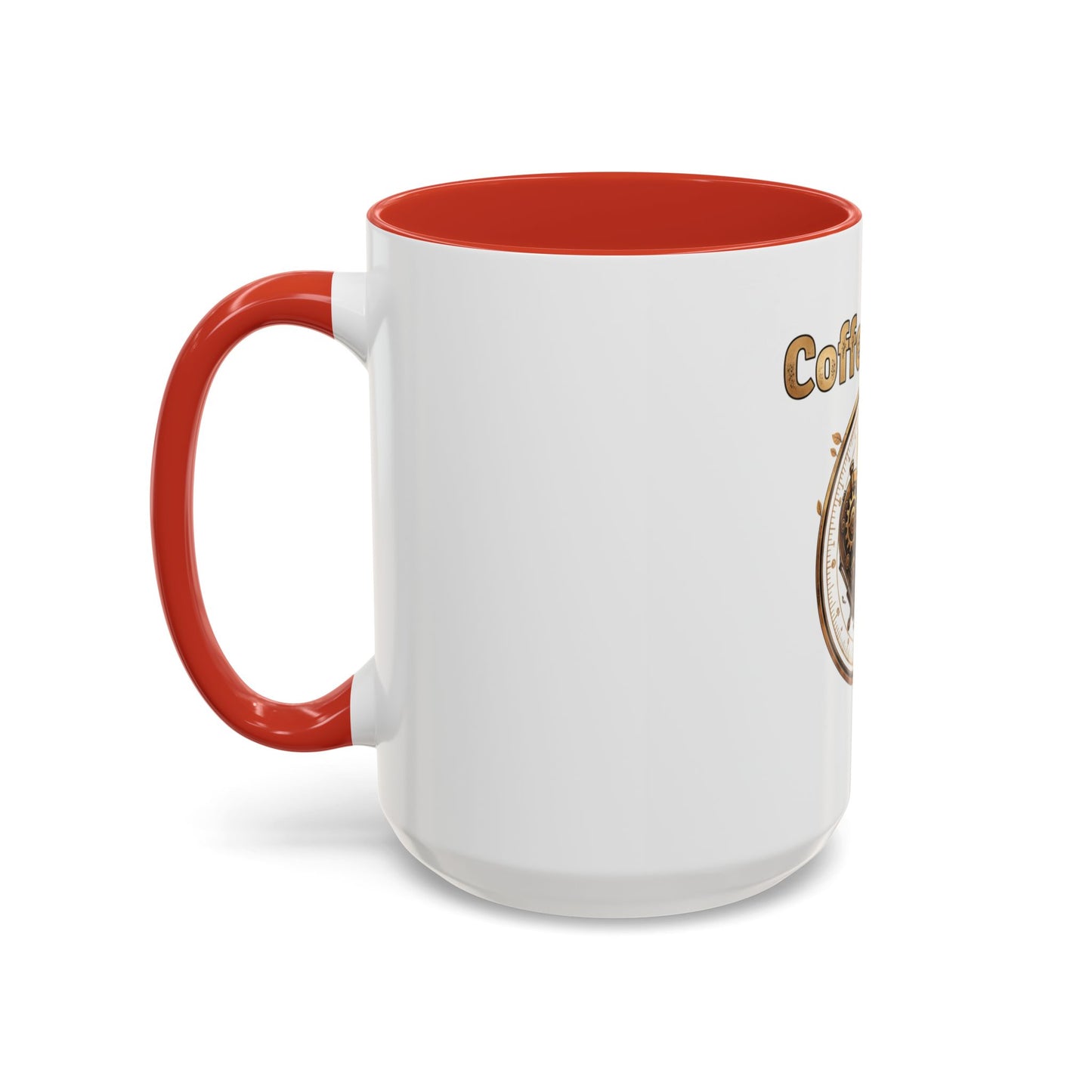 Coffee First Accent Mug — Steampunk Heart Design (11/15oz)