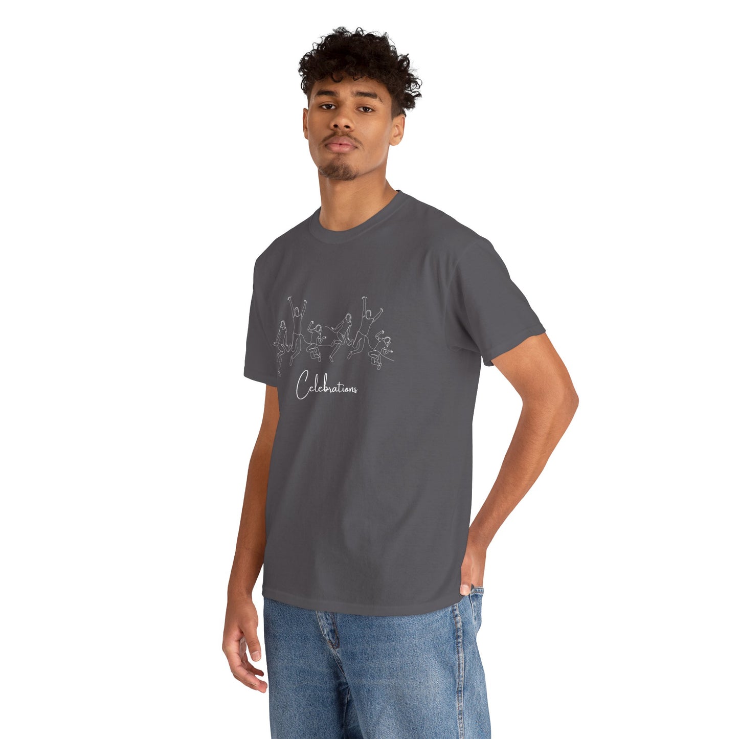 Celebrations T-Shirt — Minimal Confetti Script Tee