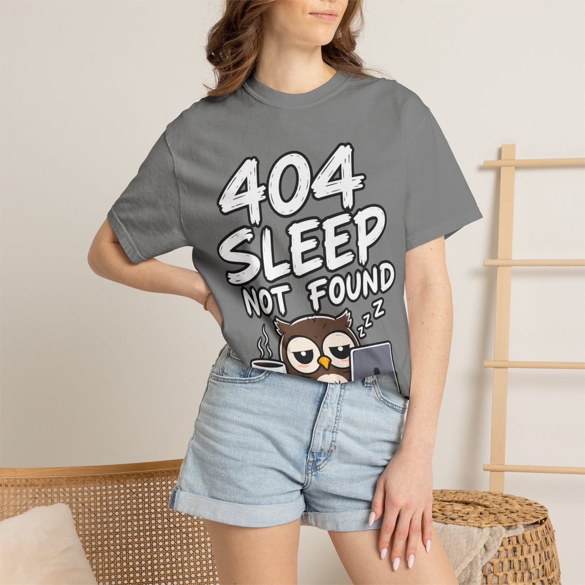 T-Shirt — 404 Sleep Not Found Owl Graphic Tee