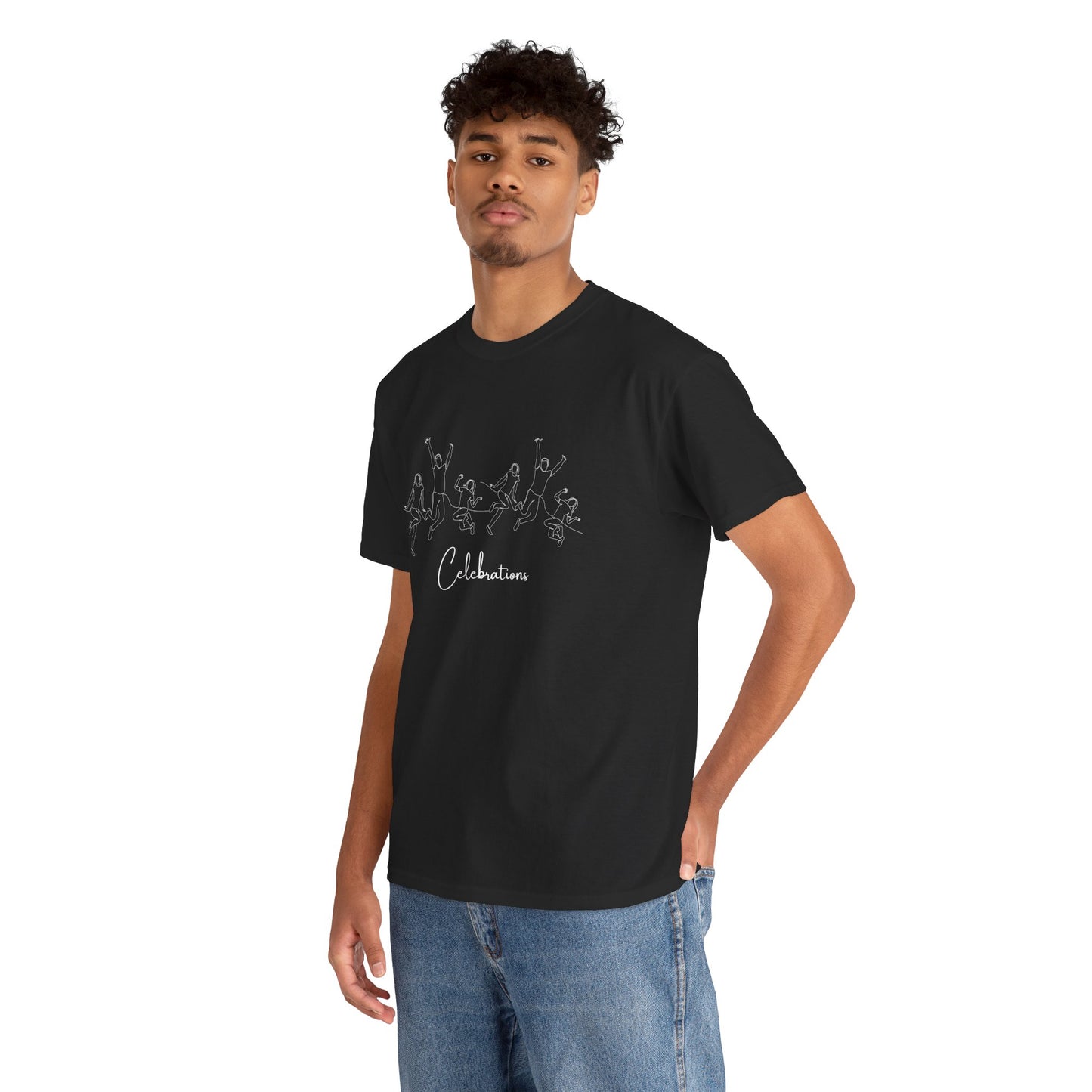 Celebrations T-Shirt — Minimal Confetti Script Tee
