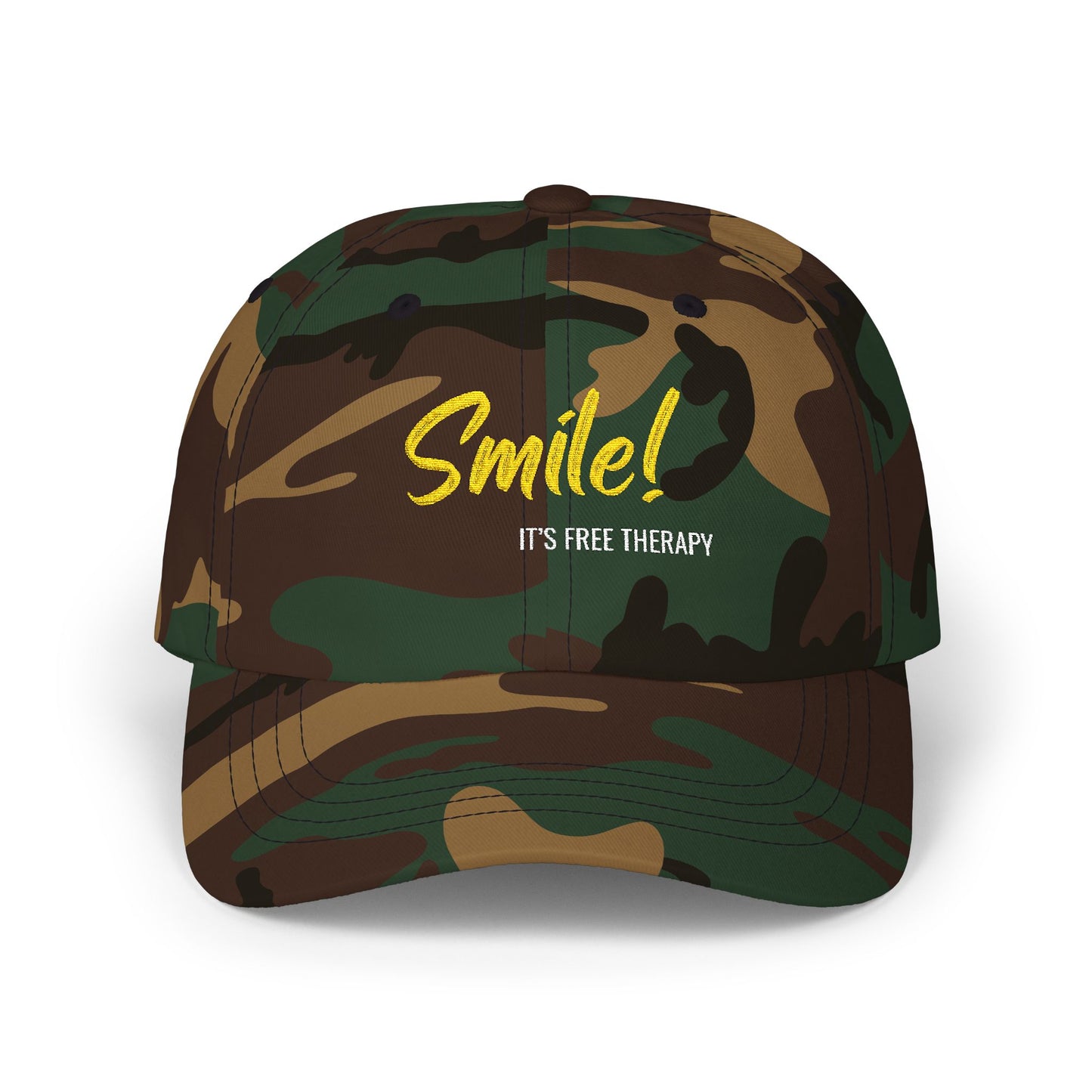 Smile! It's Free Therapy Camo Dad Cap