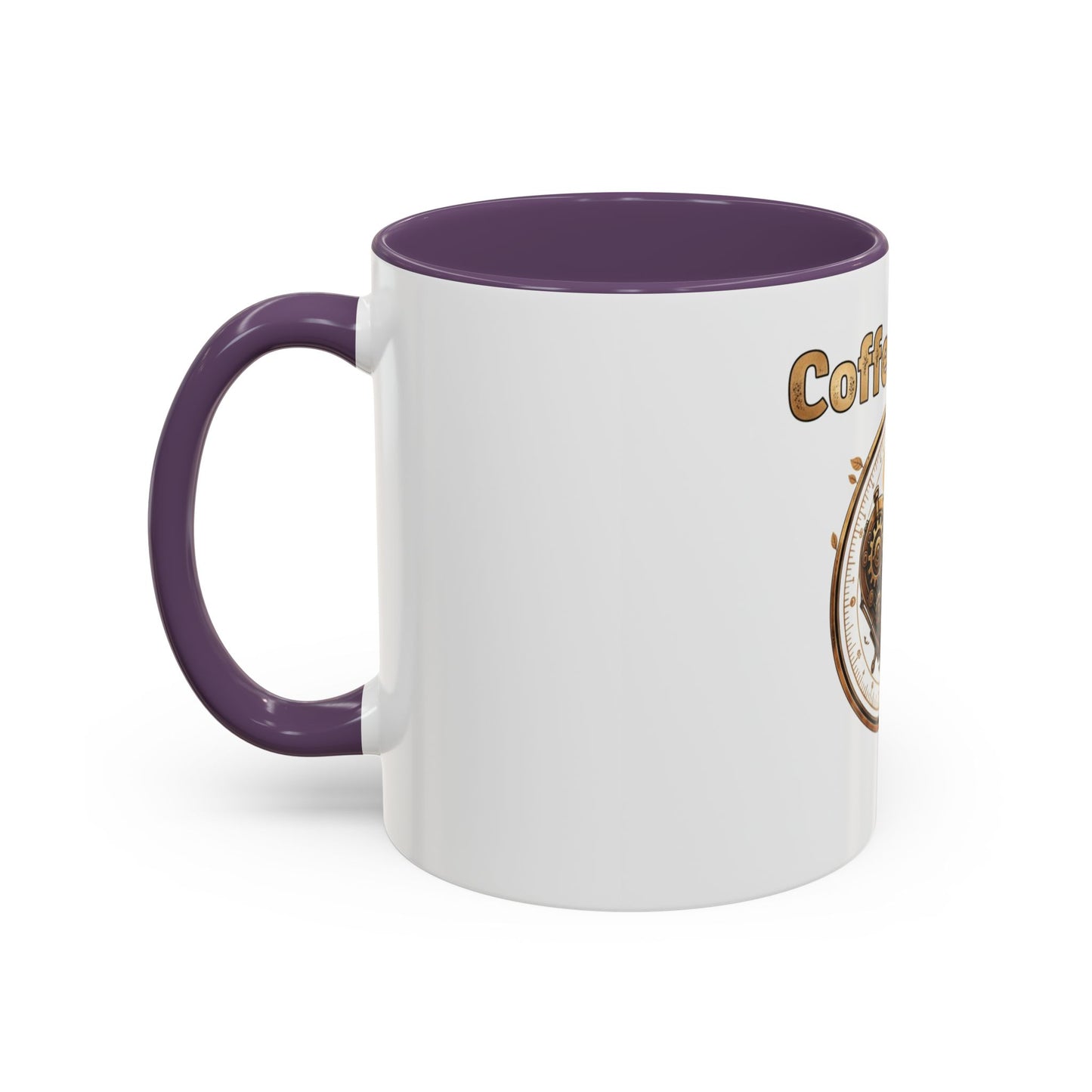 Coffee First Accent Mug — Steampunk Heart Design (11/15oz)