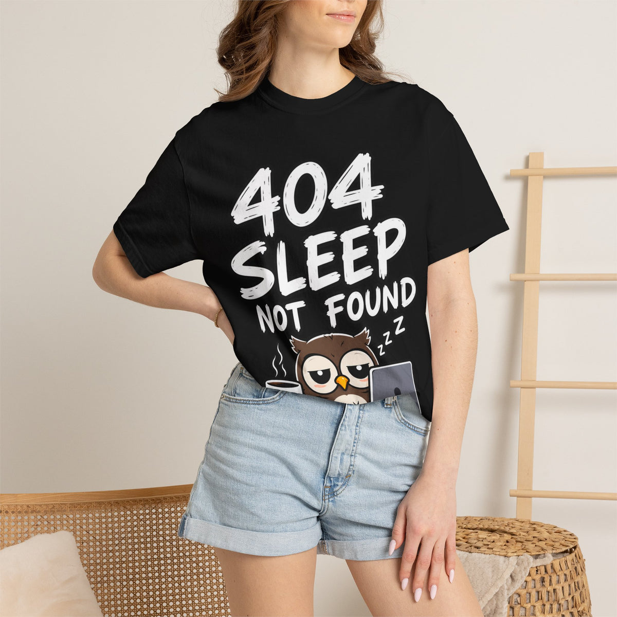 T-Shirt — 404 Sleep Not Found Owl Graphic Tee