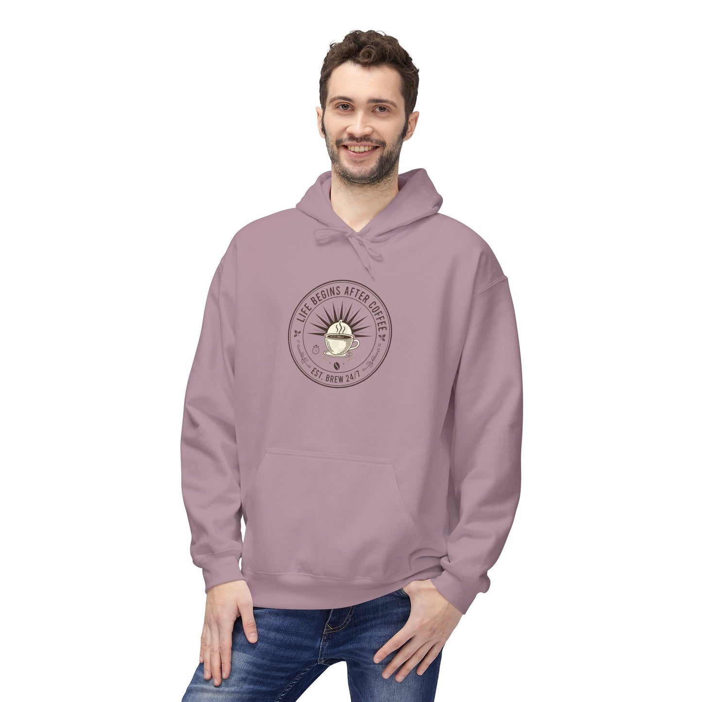Nature-Inspired Hoodie — “I’ve Been Up All Night” Deer Compass Design