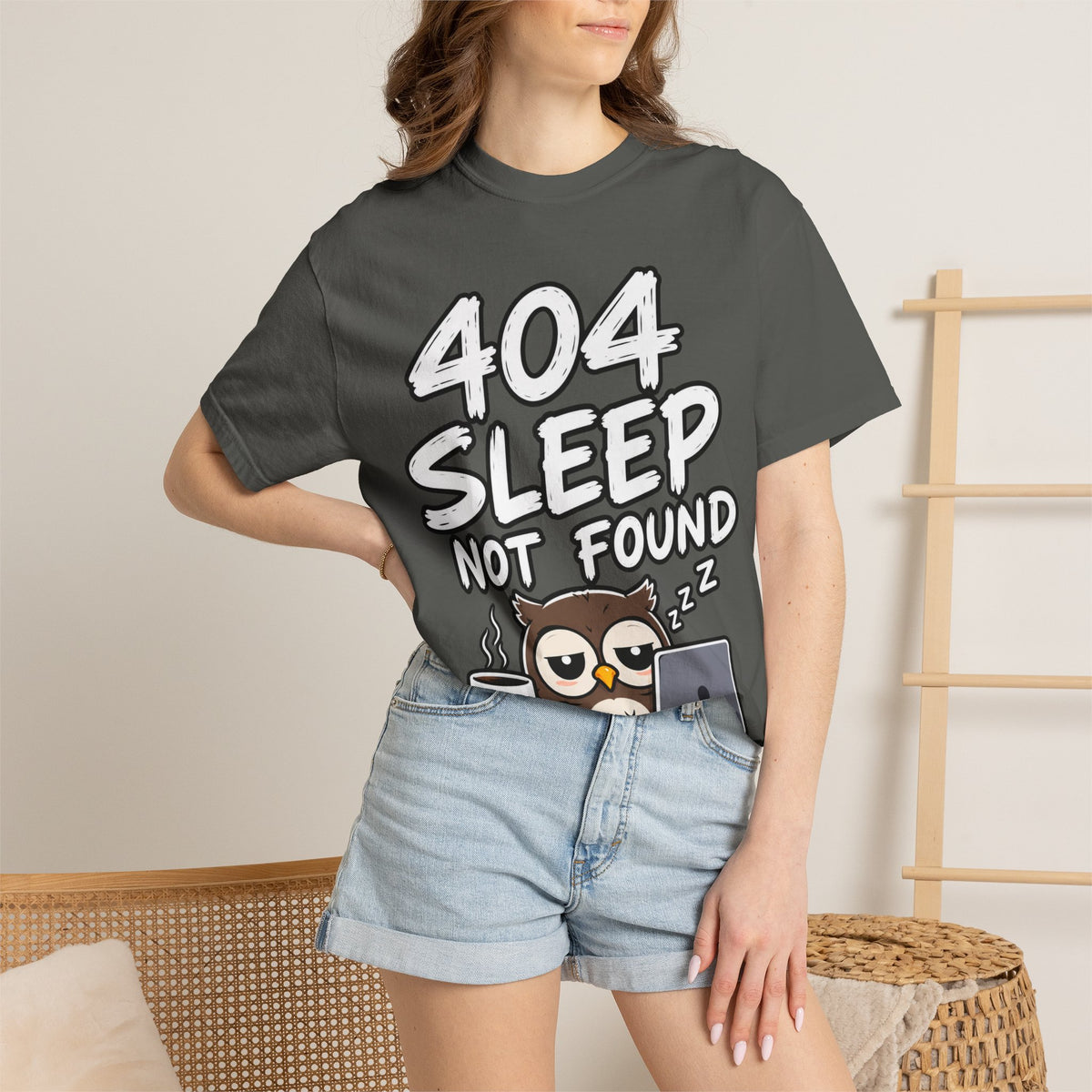 T-Shirt — 404 Sleep Not Found Owl Graphic Tee