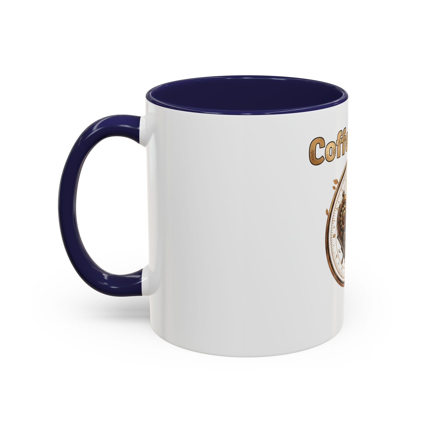 Coffee First Accent Mug — Steampunk Heart Design (11/15oz)