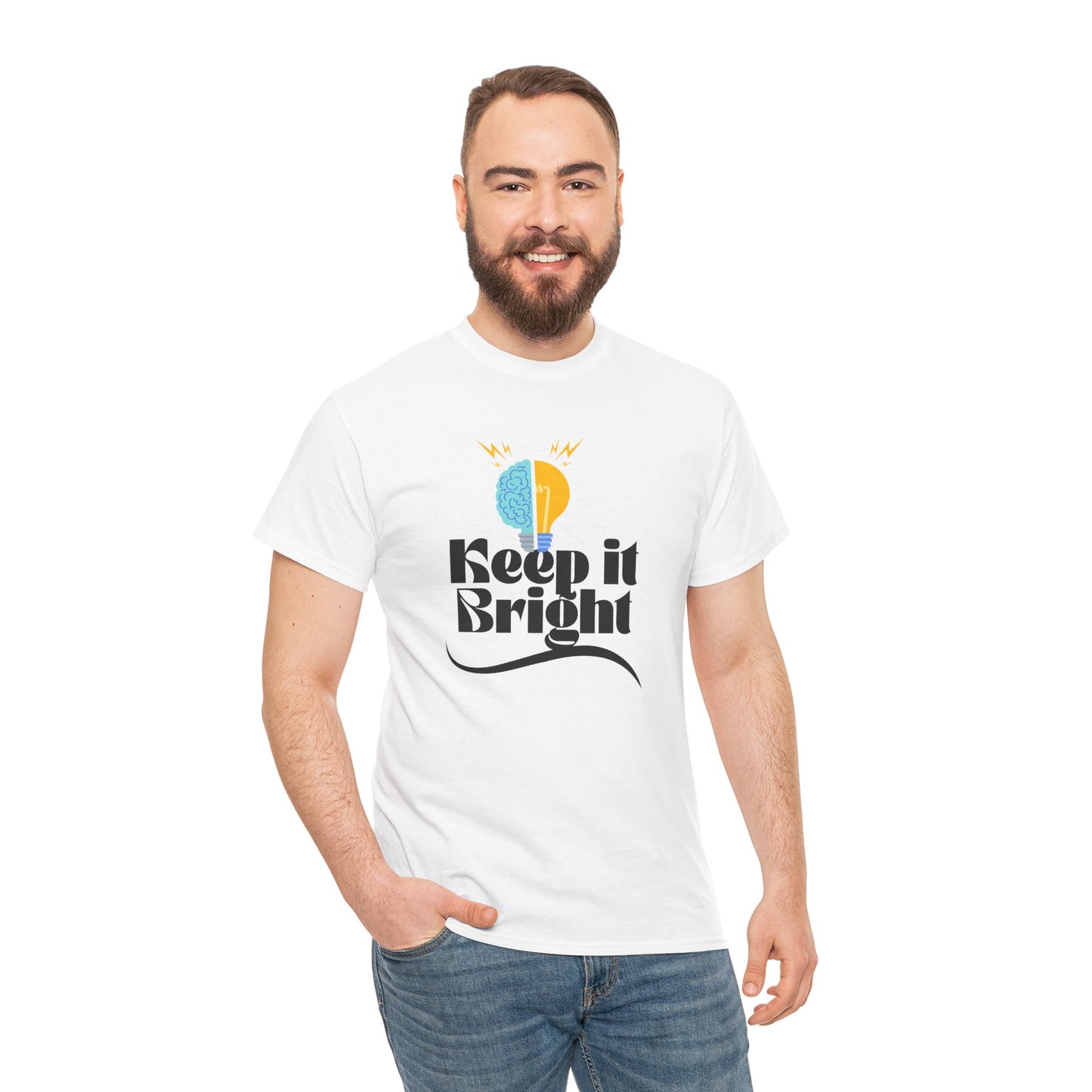 Keep It Bright Graphic Tee — Positive Sun & Moon Retro T-Shirt
