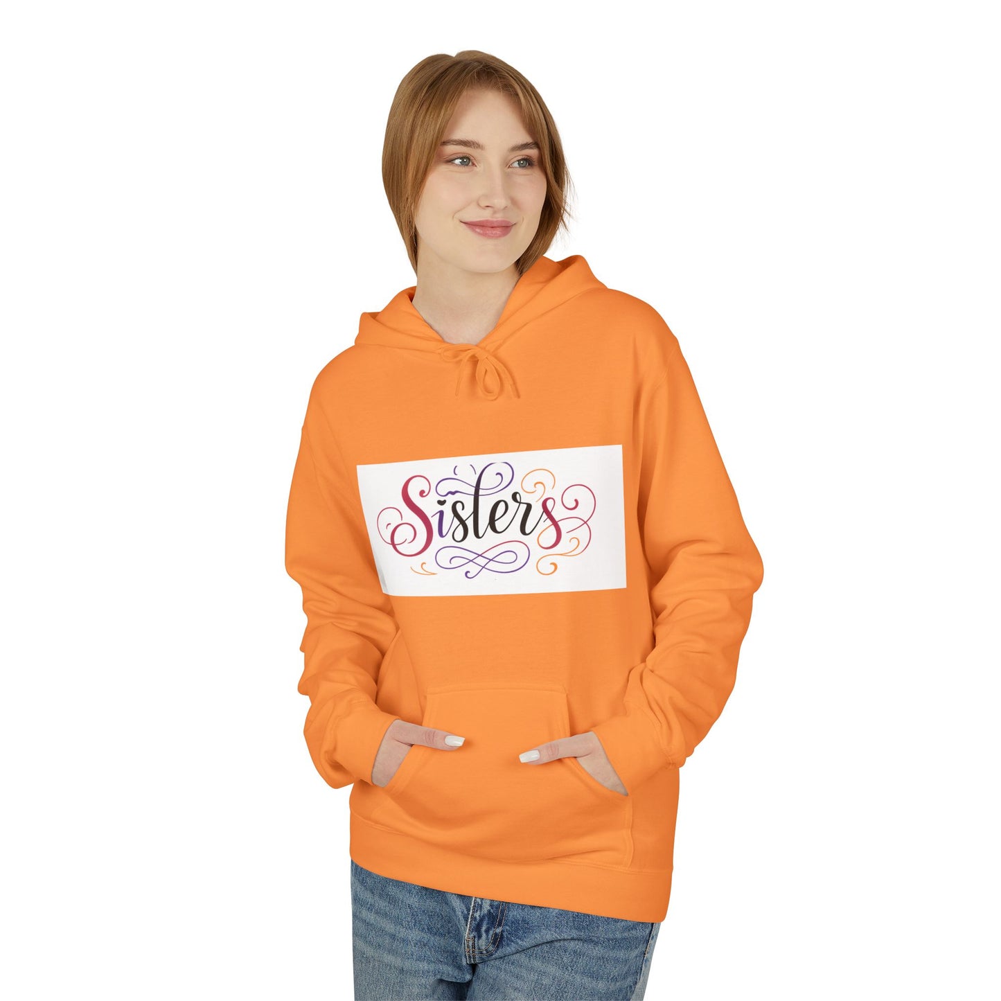 Sisters Colorful Script Hoodie — Cozy Family Gift for Sisters