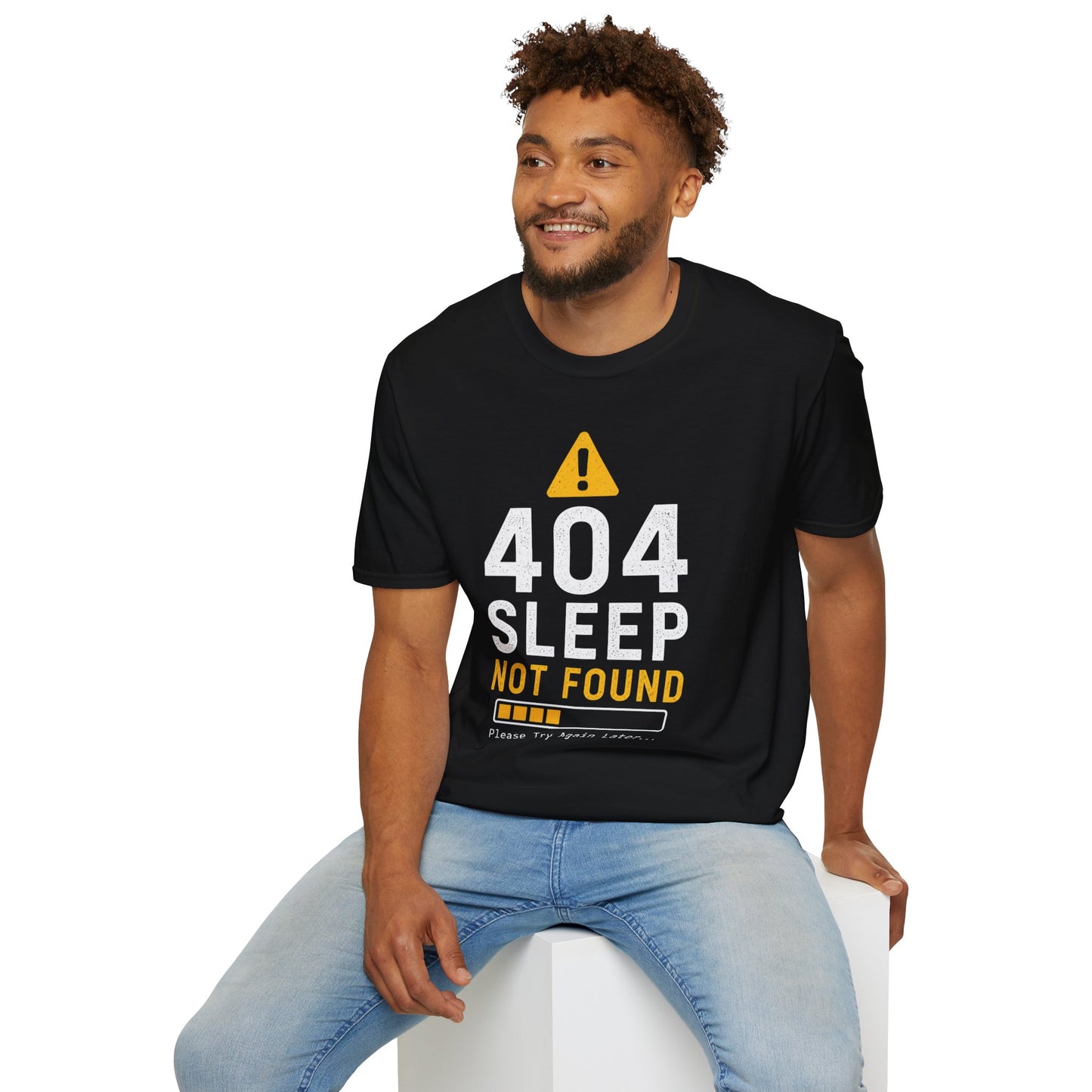 404 Sleep Not Found T-Shirt — Funny Insomnia / Night Owl Tech Tee