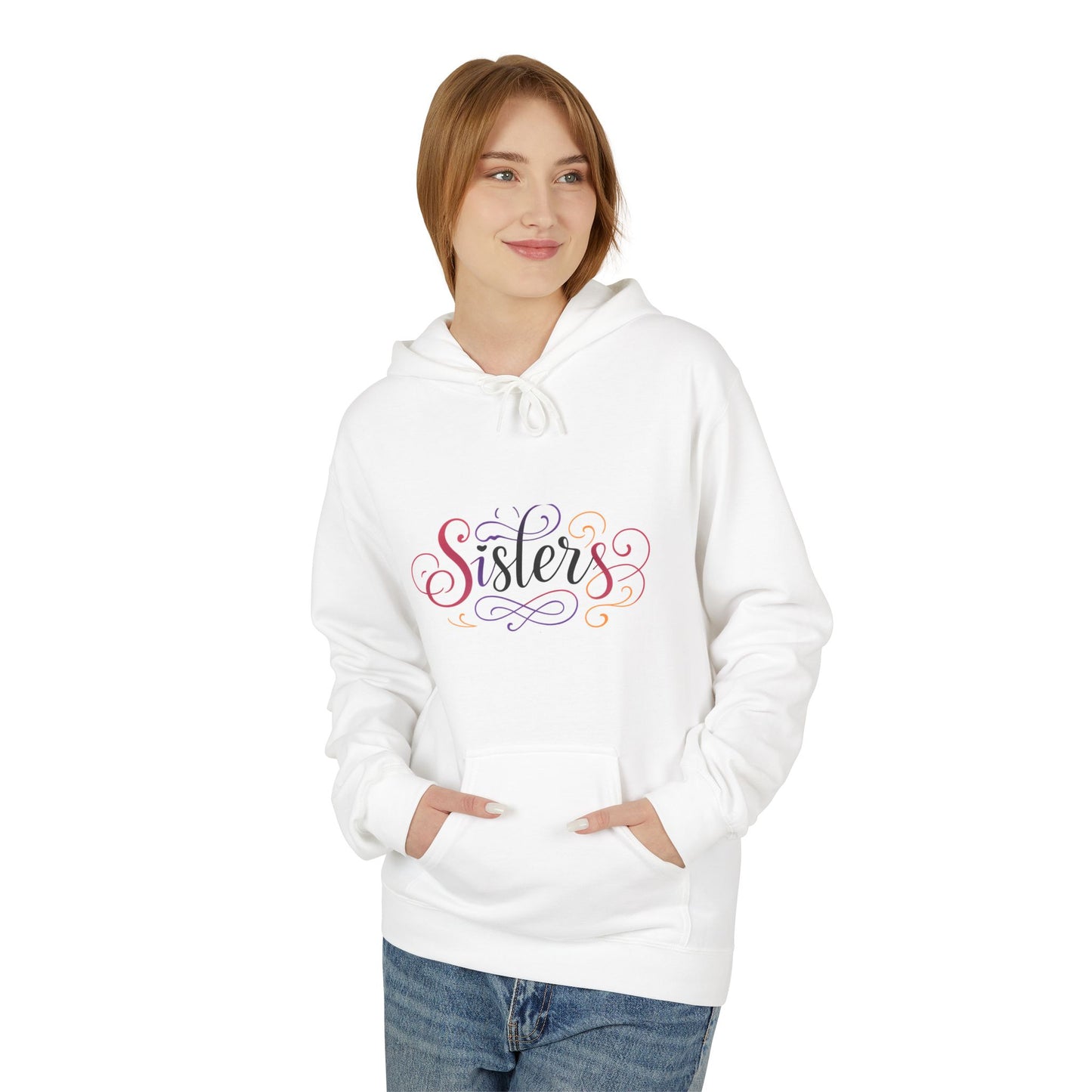 Sisters Colorful Script Hoodie — Cozy Family Gift for Sisters