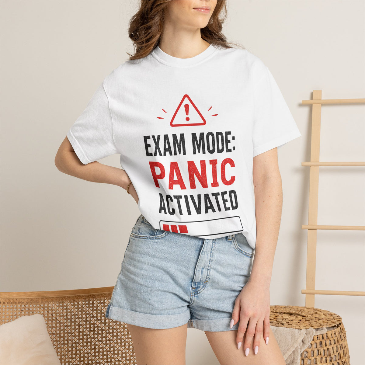 Exam Mode Panic Activated T‑Shirt — Funny Student Exam Shirt