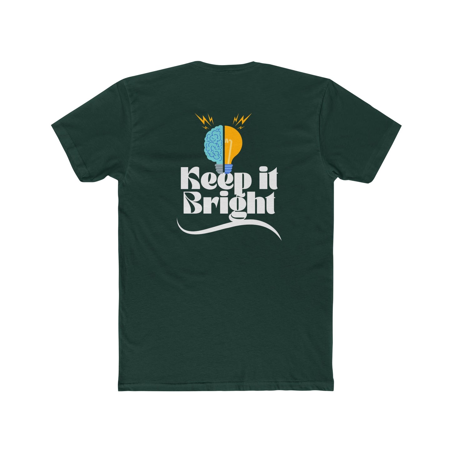 Keep It Bright T-Shirt — Retro Brain & Lightbulb Graphic Tee