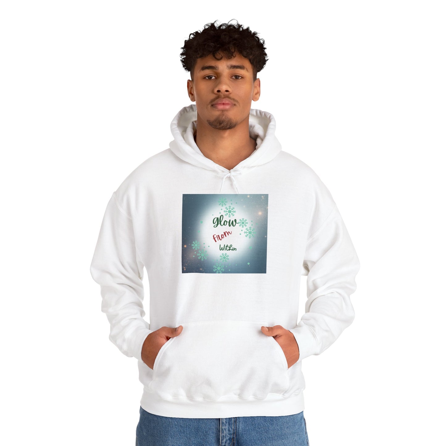 Hoodie — 'Glow From Within' Inspirational Galaxy Graphic Sweatshirt