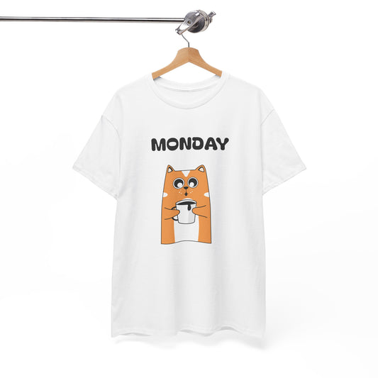 Monday Dog Tee — Cute Shiba Coffee T-Shirt for Pet Lovers