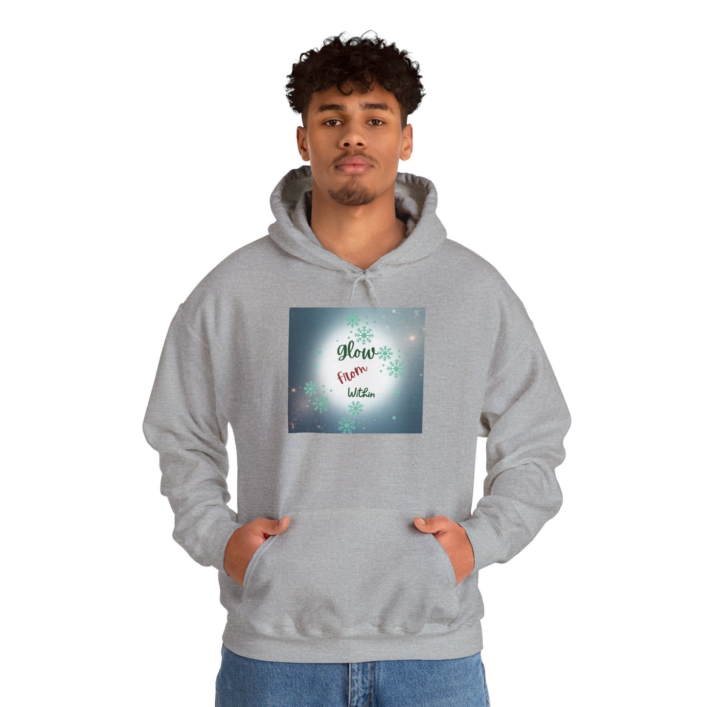 Hoodie — 'Glow From Within' Inspirational Galaxy Graphic Sweatshirt