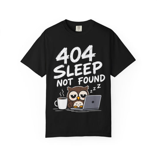 T-Shirt — 404 Sleep Not Found Owl Graphic Tee