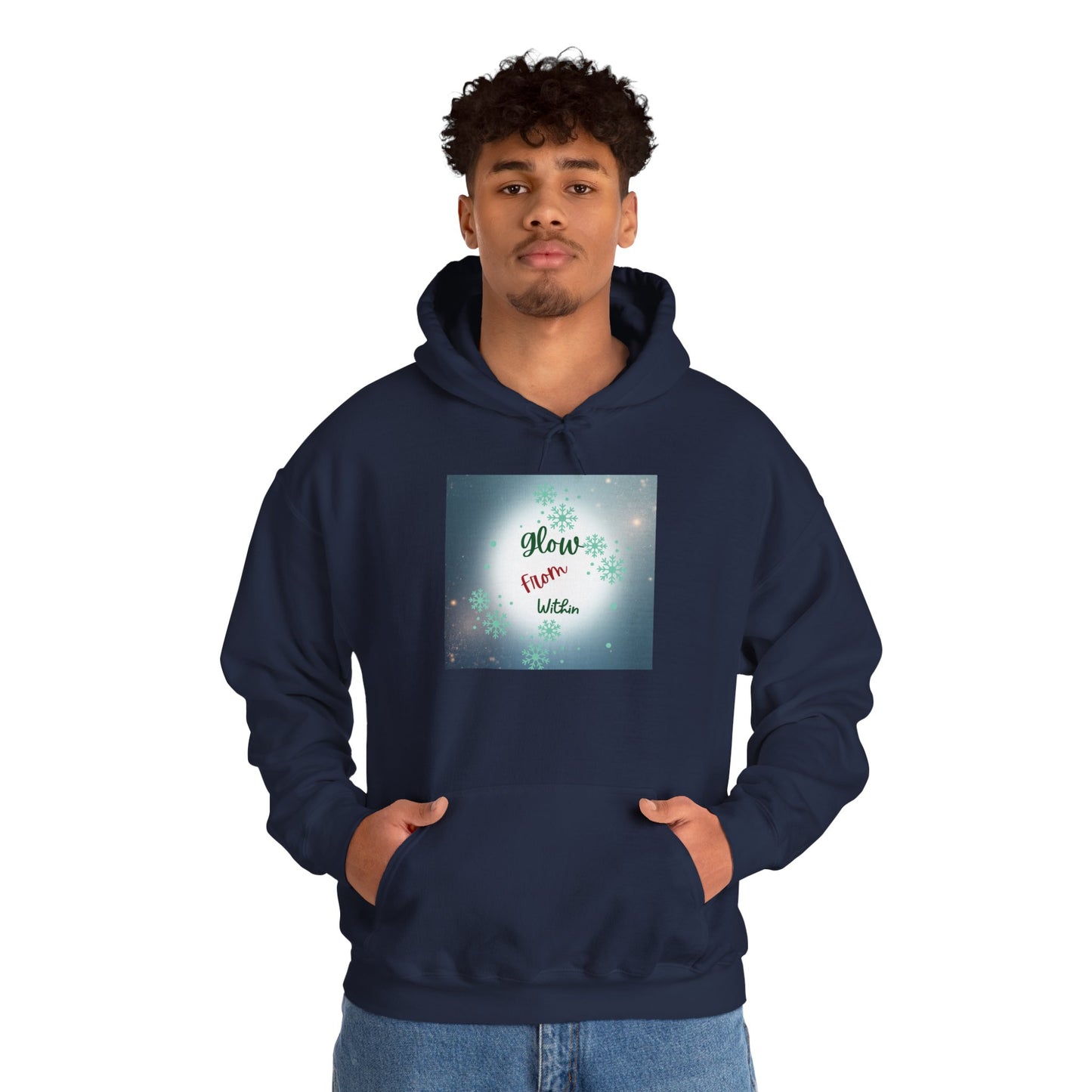 Hoodie — 'Glow From Within' Inspirational Galaxy Graphic Sweatshirt