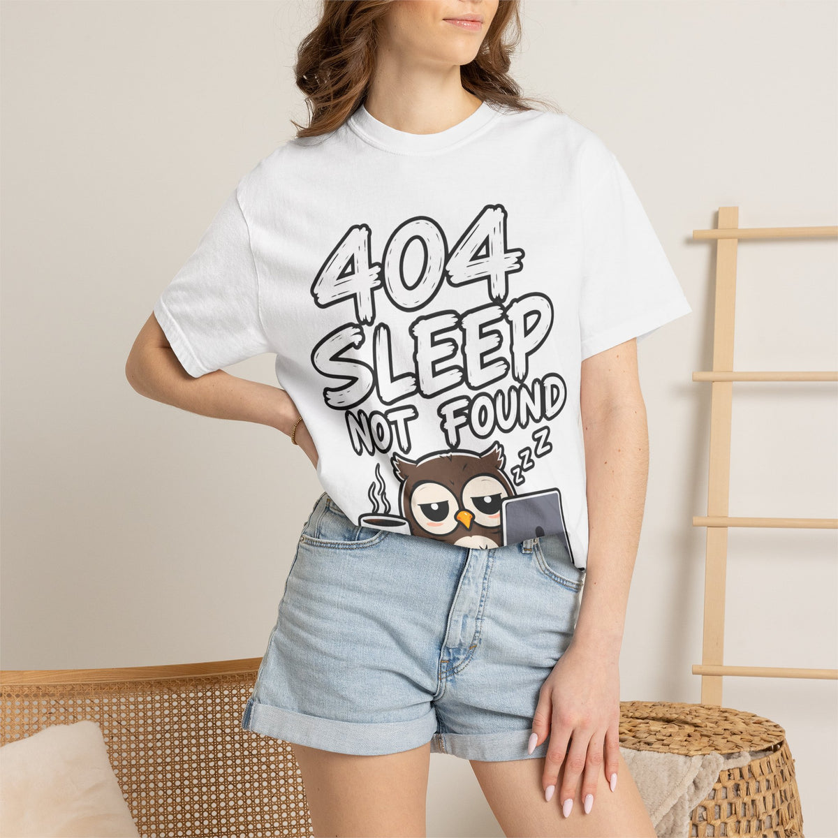 T-Shirt — 404 Sleep Not Found Owl Graphic Tee