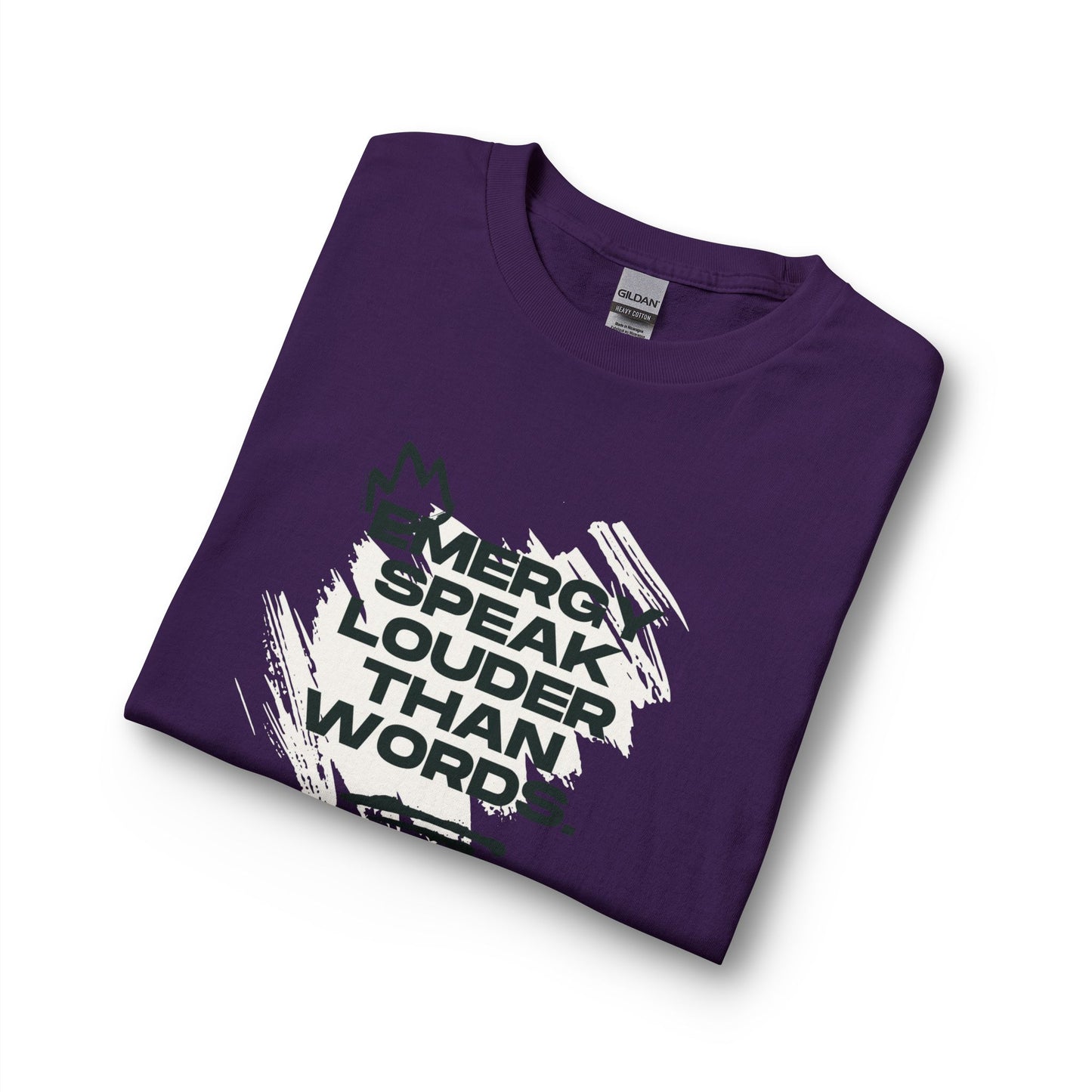 Long Sleeve Tee — "Energy Speak Louder Than Words" Graphic