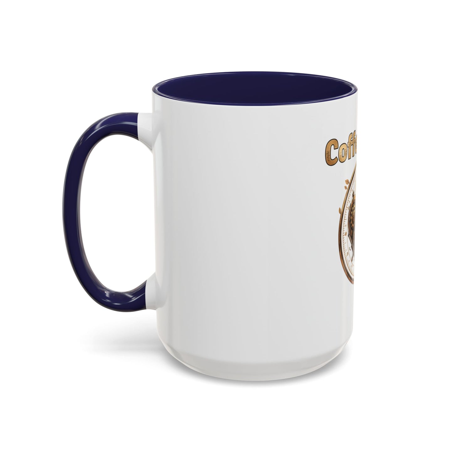 Coffee First Accent Mug — Steampunk Heart Design (11/15oz)