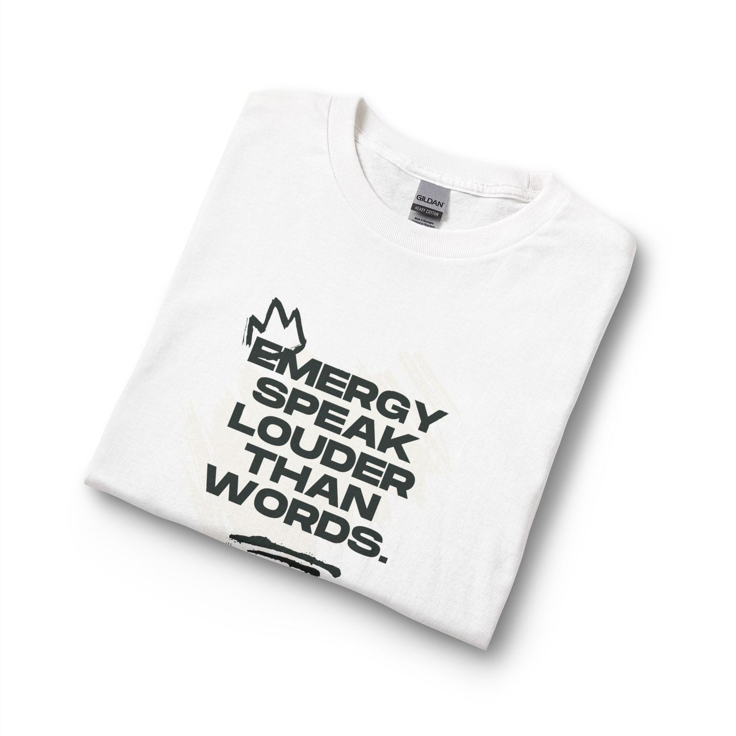 Long Sleeve Tee — "Energy Speak Louder Than Words" Graphic
