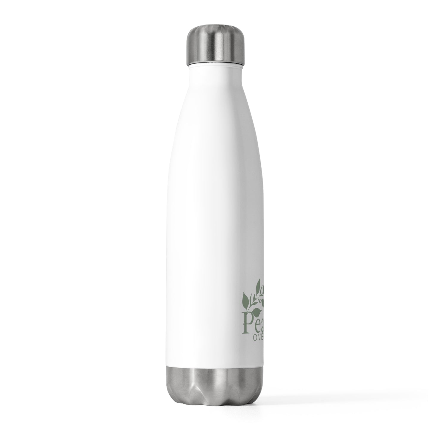 Peace Over Drama 20oz Insulated Bottle – Minimalist Leaf Water Bottle