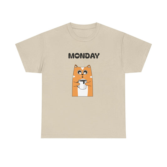 Monday Dog Tee — Cute Shiba Coffee T-Shirt for Pet Lovers