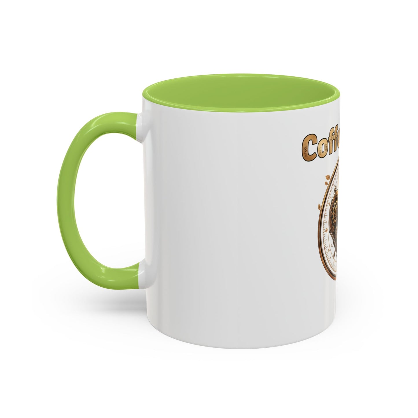 Coffee First Accent Mug — Steampunk Heart Design (11/15oz)