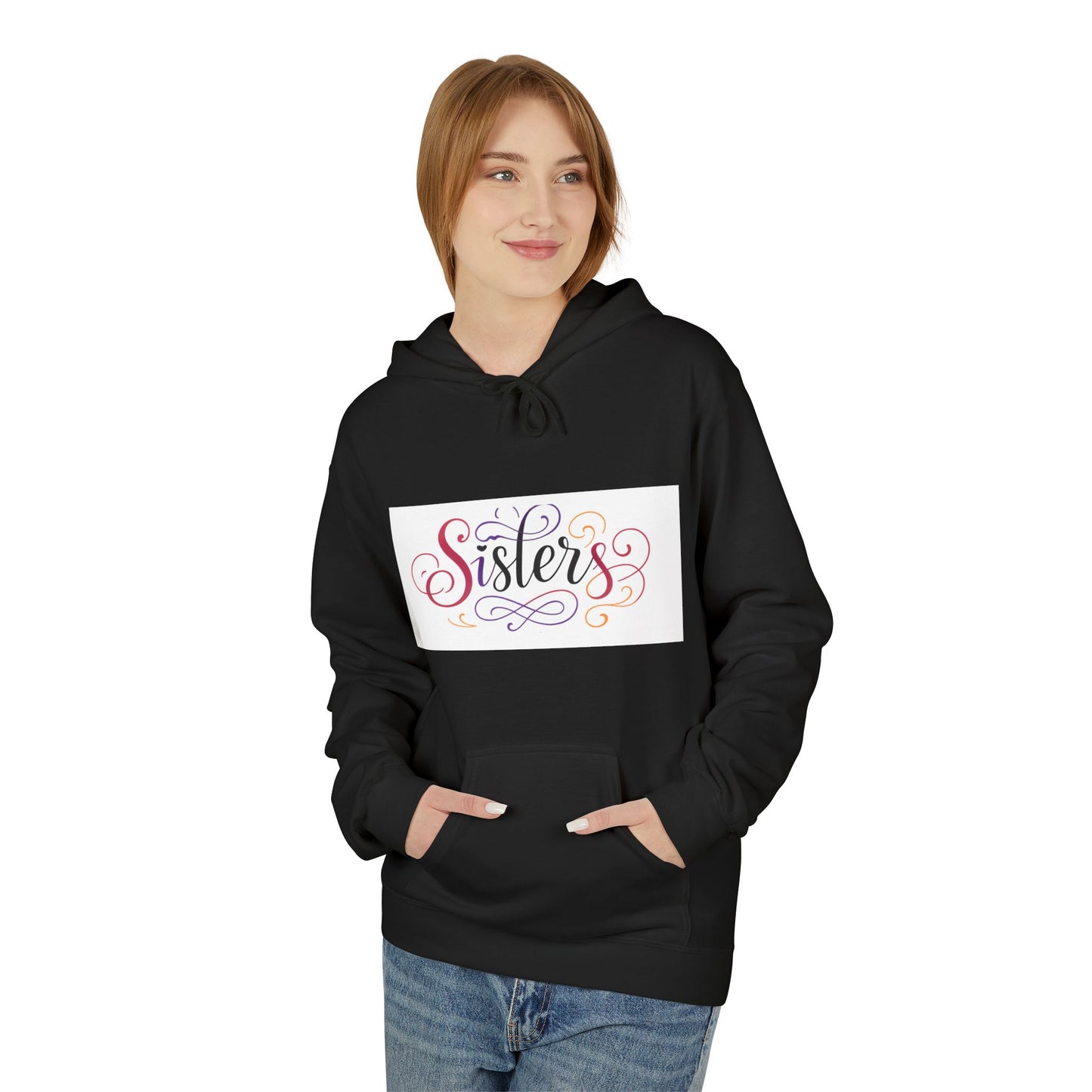 Sisters Colorful Script Hoodie — Cozy Family Gift for Sisters