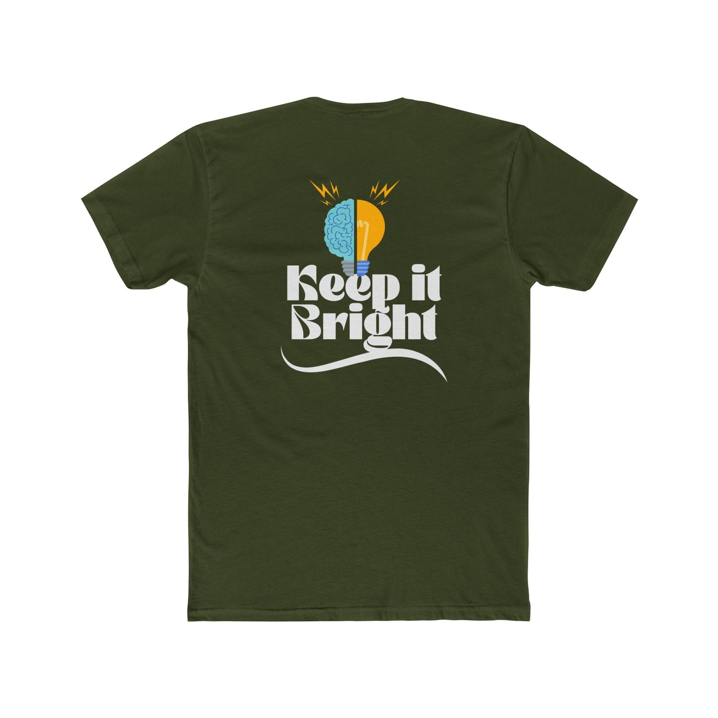Keep It Bright T-Shirt — Retro Brain & Lightbulb Graphic Tee