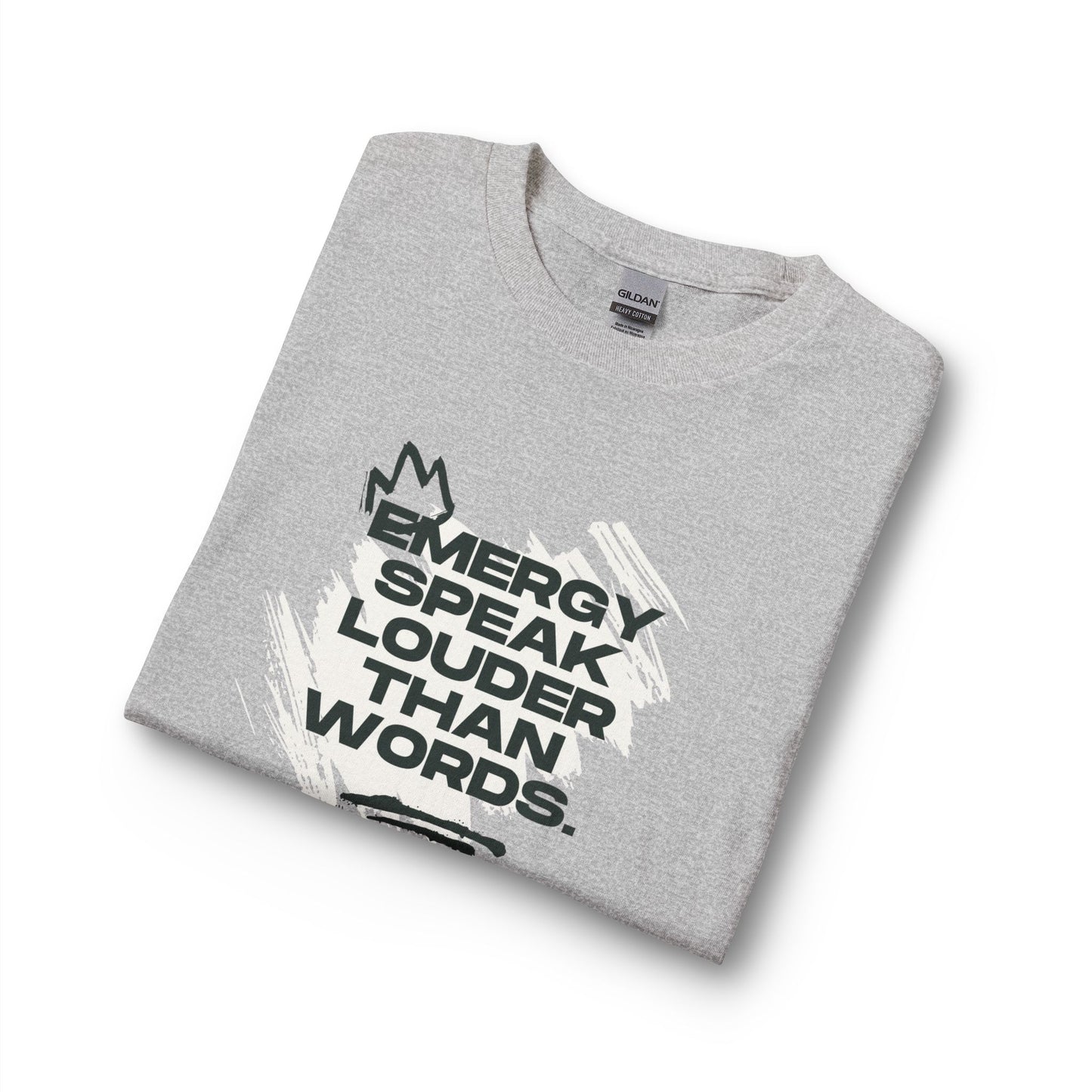 Long Sleeve Tee — "Energy Speak Louder Than Words" Graphic