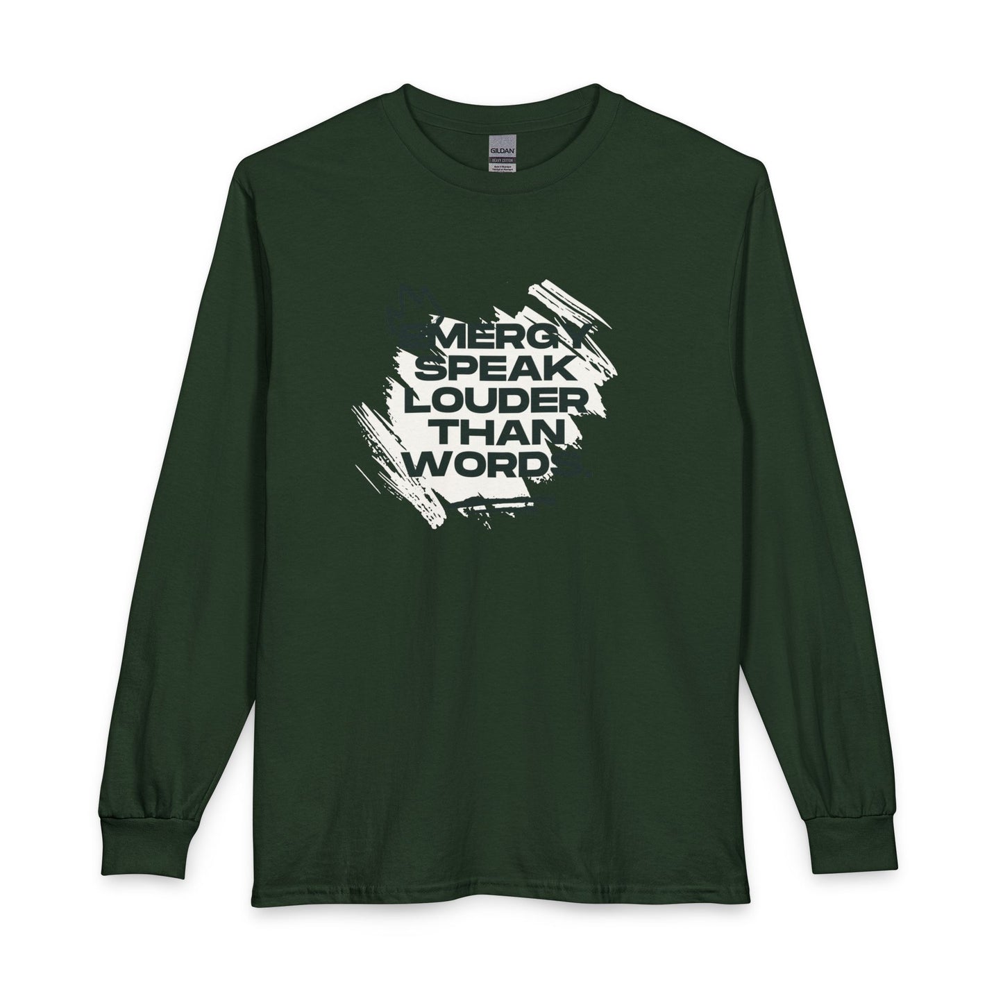 Long Sleeve Tee — "Energy Speak Louder Than Words" Graphic