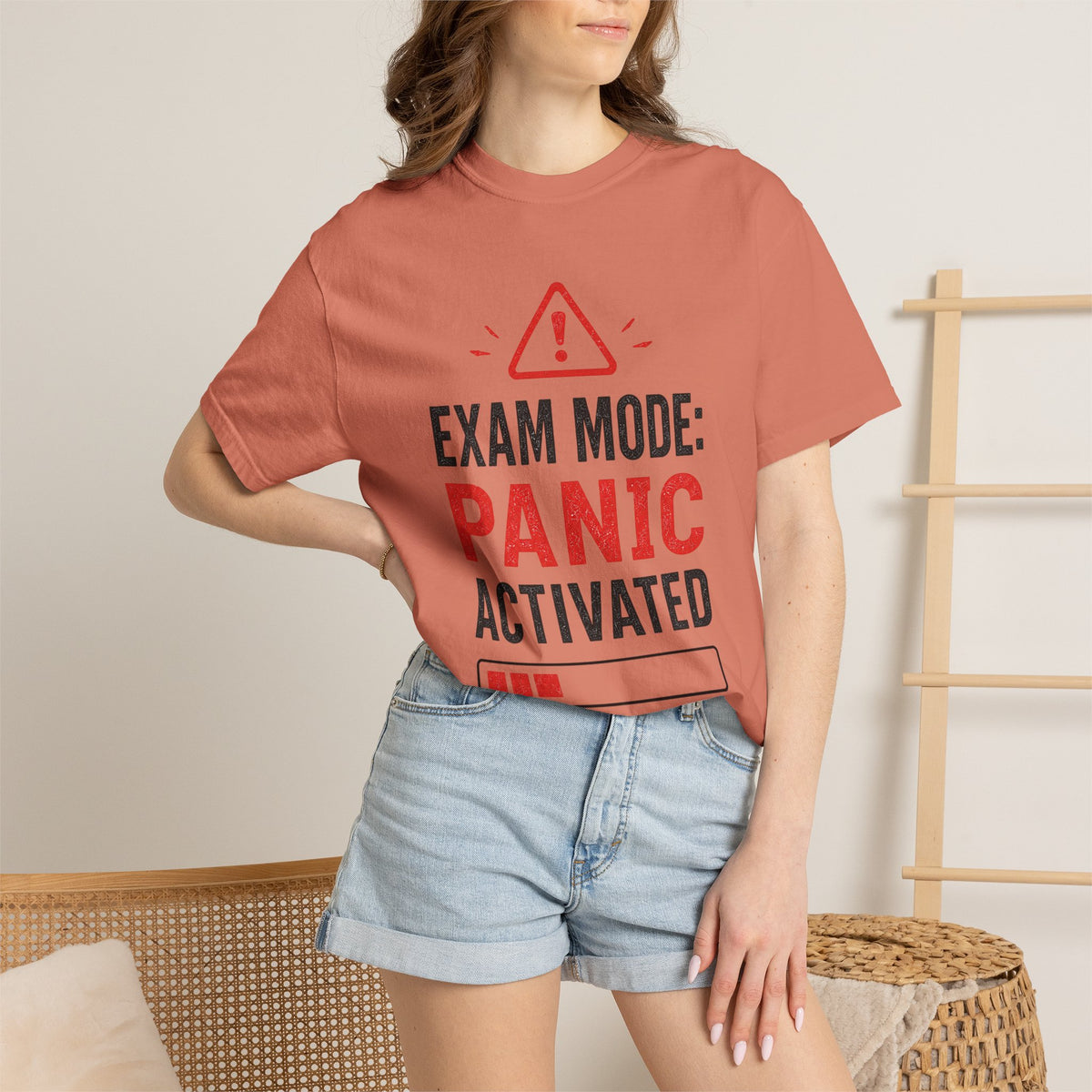 Exam Mode Panic Activated T‑Shirt — Funny Student Exam Shirt