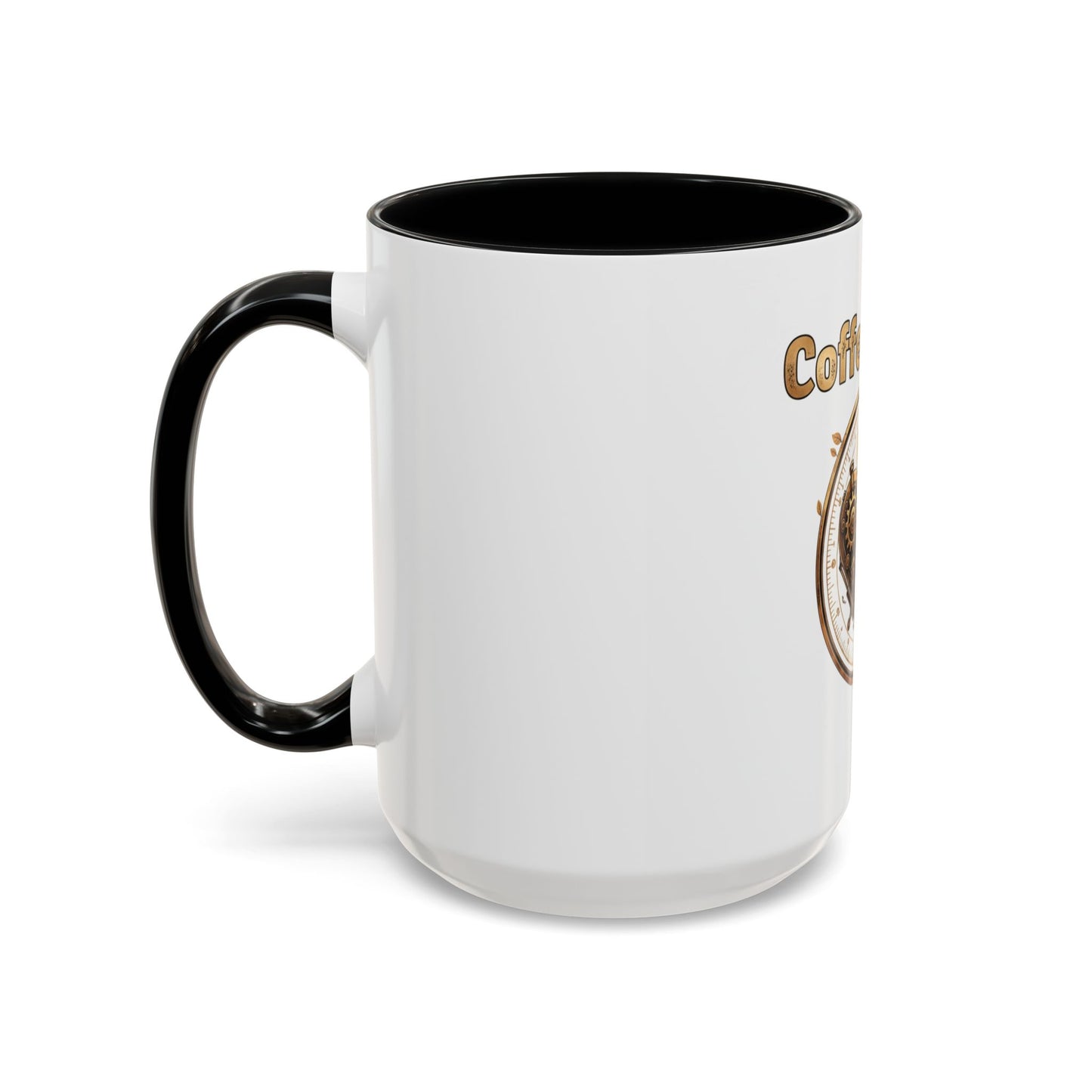 Coffee First Accent Mug — Steampunk Heart Design (11/15oz)