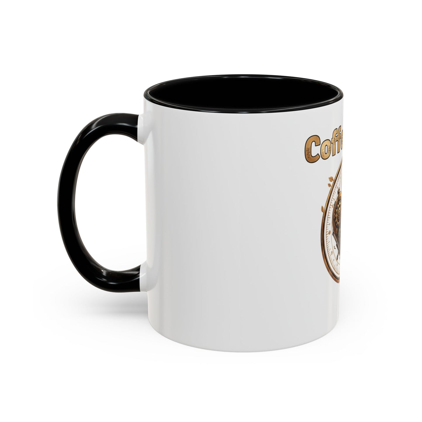 Coffee First Accent Mug — Steampunk Heart Design (11/15oz)