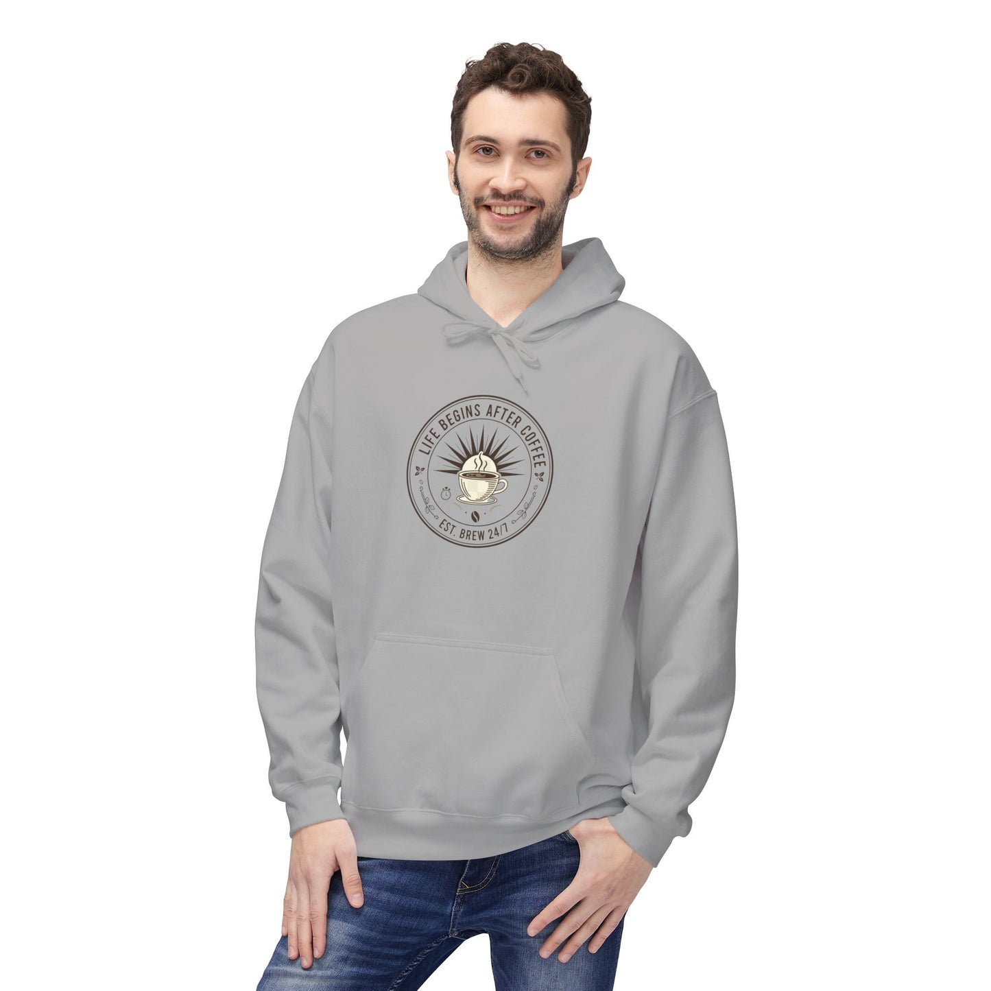 Nature-Inspired Hoodie — “I’ve Been Up All Night” Deer Compass Design